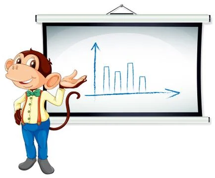 A monkey showing graph Stock Illustration