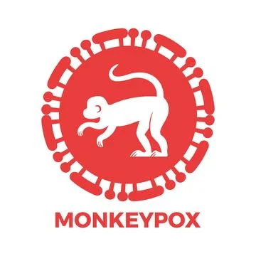 Monkey silhouette. A detailed visual representation of Monkeypox emphasizes its Stock Illustration