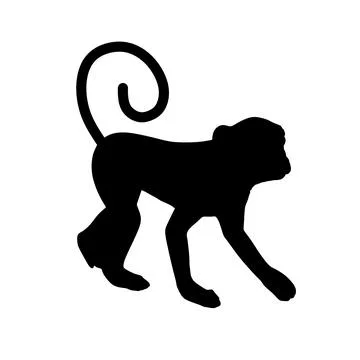 Monkey Silhouette Vector 库存插图