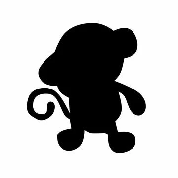 Monkey silhouette vector Stock Illustration