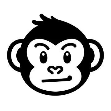 Monkey Silhouette Vector Stock Illustration