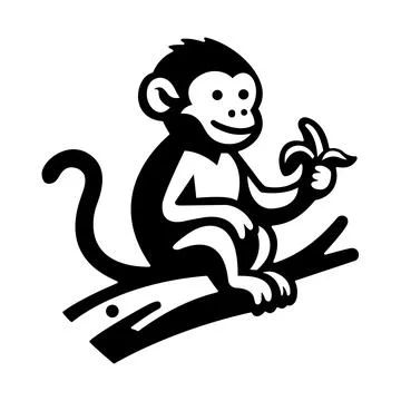 Monkey Silhouette Vector Stock Illustration