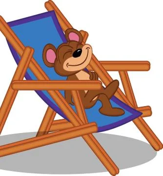 The monkey is sitting in a chair Stock Illustration