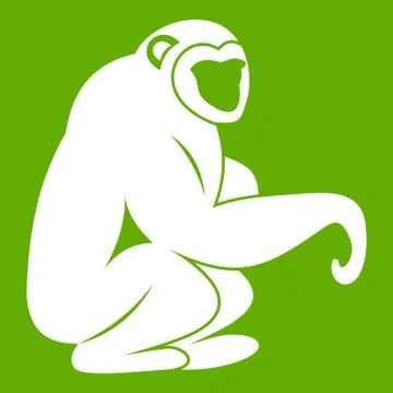 Monkey sitting icon green Illustrazione stock