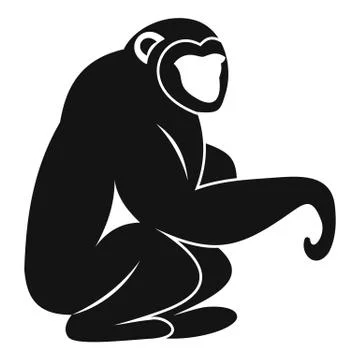 Monkey sitting icon, simple style Illustrazione stock