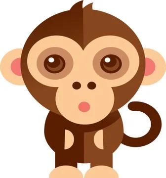 Monkey sitting looking Stock Illustration