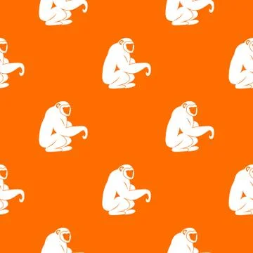Monkey sitting pattern seamless Stock Illustration