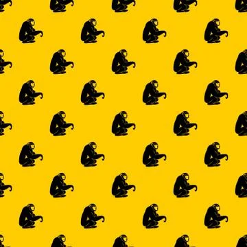 Monkey sitting pattern vector Stock Illustration