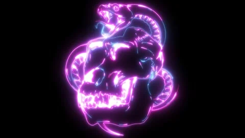 Monkey skull with snake around Stock Footage 274941578