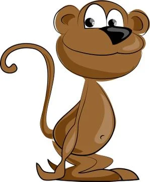 The monkey smiles Illustrazione stock