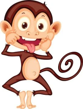 The monkey smiles Stock Illustration