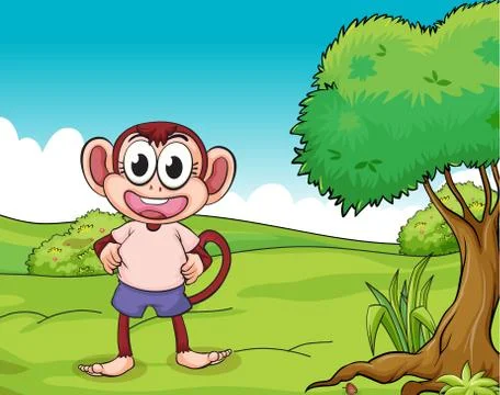 A monkey standing Stock Illustration