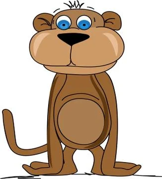 The monkey is standing by Stock Illustration