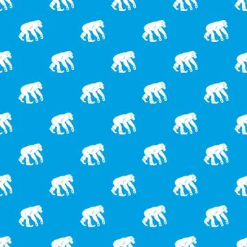 Monkey standing pattern seamless blue Stock Illustration