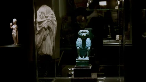 Monkey statue at art exhibition Stock Footage 89347366