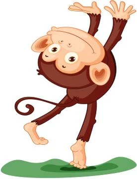 Monkey stretches forward Stock Illustration
