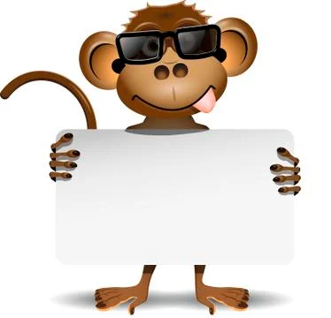 Monkey with sunglasses Stock Illustration