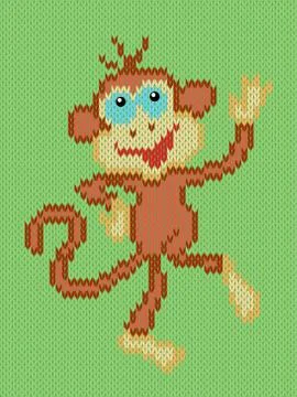 Monkey a symbol of Eastern New Year in 2016 Stock Illustration