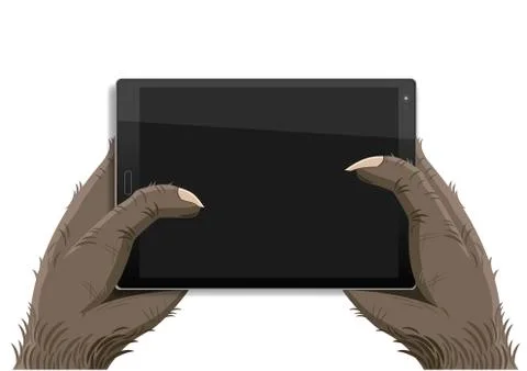 Monkey with a tablet Stock Illustration