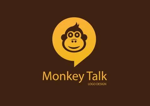 Monkey talk logo designg Stock Illustration