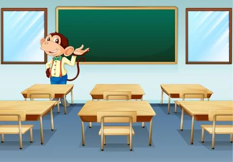 A monkey teacher Illustrazione stock