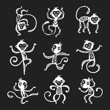 Monkey vector illustration Illustrazione stock