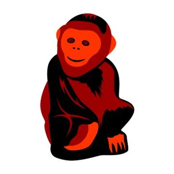 Monkey vector isolated Illustrazione stock