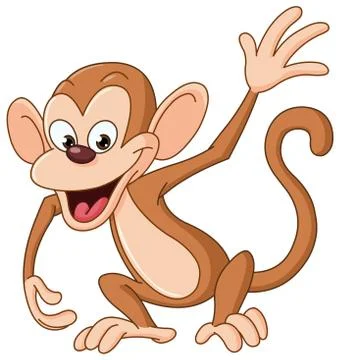 Monkey waving Stock Illustration