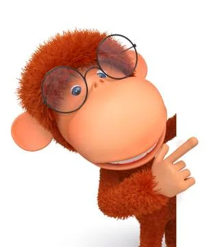 The monkey wearing spectacles reads Illustrazione stock