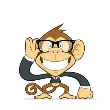 Monkey wearing suit Stock Illustration