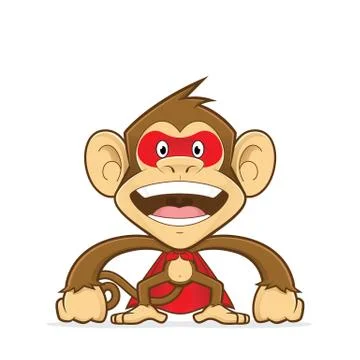 Monkey wearing superhero suit Stock Illustration