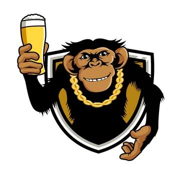 Monkey whisky mascot logo cartoon Stock Illustration