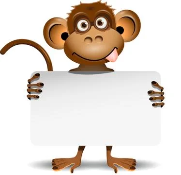 Monkey with a white background Stock Illustration