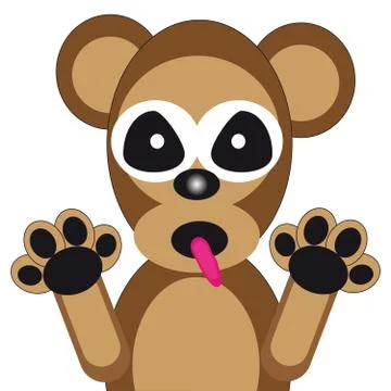 Monkey on white background Stock Illustration