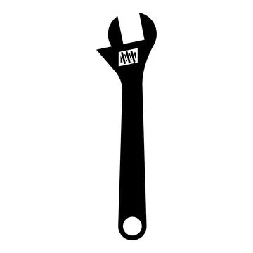 Monkey wrench adjustable spanner divorce key icon black color vector illust.. Illustrazione stock