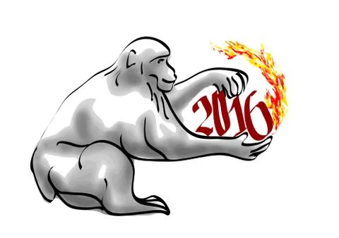 Monkey year Stock Illustration