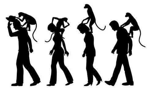 Monkey on your back Stock Illustration