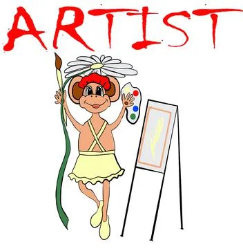 Monkey,monkey, profession, monkey fun,monkey artist Illustrazione stock