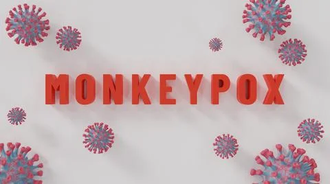 Monkeypox 3D text on a white isolated background Illustrazione stock