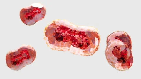 Monkeypox infection pandemic. monkeypox cell, variant of smallpox, Stock Footage 195225323