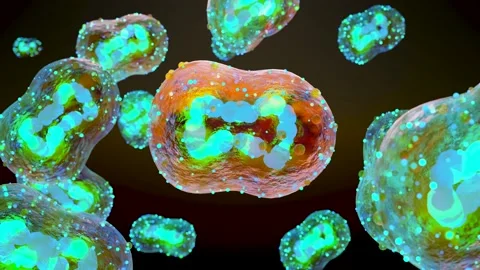 Monkeypox infection pandemic. monkeypox cell, variant of smallpox, Stock Footage 196881306