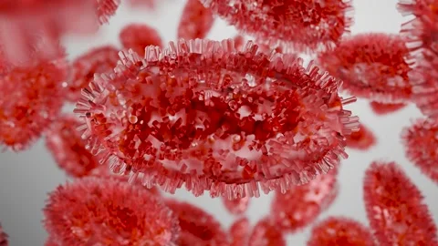 Monkeypox infection pandemic. monkeypox cell, symptoms or precautions Stock Footage 282510941