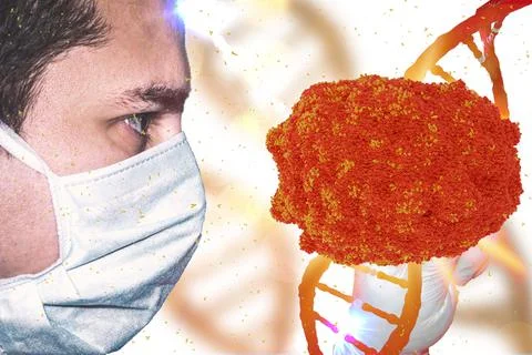 Monkeypox infection pandemic. monkeypox cell with doctor in laboratory lab Stock Photos