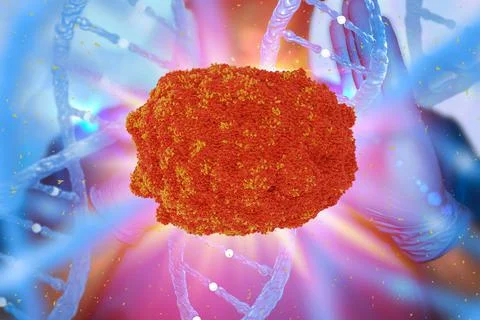 Monkeypox infection pandemic. monkeypox cell with doctor in laboratory lab Stock Photos