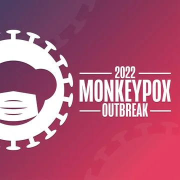 Monkeypox outbreak. 2022. Template for background, banner, poster with text Stock Illustration