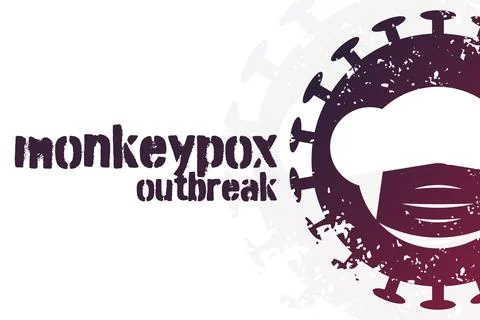Monkeypox outbreak. 2022. Template for background, banner, poster with text Stock Illustration