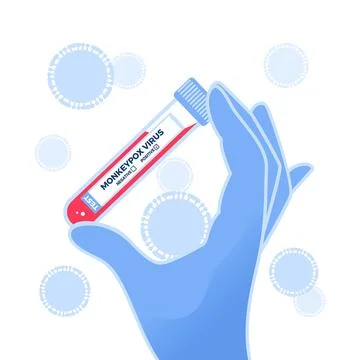 Monkeypox outbreak concept. epidemic, international emergency. Tube with Stock Illustration