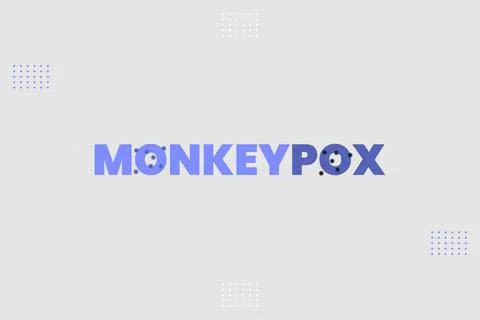 Monkeypox text vector design with virus disease symbol vector illustration Stock Illustration