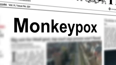 Monkeypox title written newspaper. Stock Footage 237158674