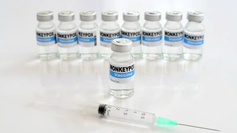 Monkeypox vaccine simulation Stock Footage 203561719